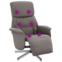 Produktbild för Massagefåtölj med fotstöd taupe tyg