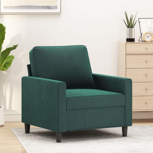 vidaXL Fåtölj mörkgrön 60 cm sammet