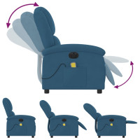 Produktbild för Elektrisk massagefåtölj blå sammet