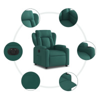Produktbild för Elektrisk reclinerfåtölj mörkgrön tyg