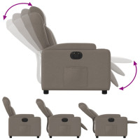 Produktbild för Elektrisk reclinerfåtölj taupe tyg