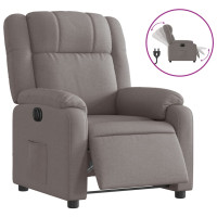 Produktbild för Elektrisk reclinerfåtölj taupe tyg