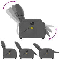 Miniatyr av produktbild för Elektrisk massagefåtölj mörkgrå tyg