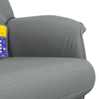 Miniatyr av produktbild för Massagefåtölj med fotpall ljusgrå tyg