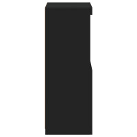 Produktbild för Skänk med LED-belysning svart 41x37x100 cm