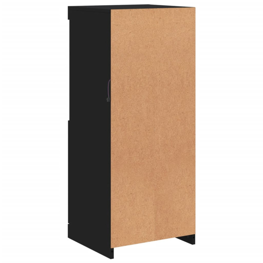 Produktbild för Skänk med LED-belysning svart 41x37x100 cm