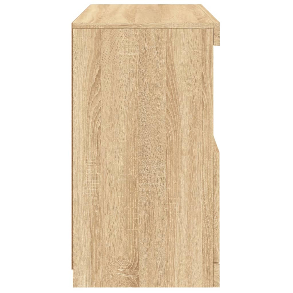 Produktbild för Skänk med LED-belysning sonoma-ek 60x37x67 cm
