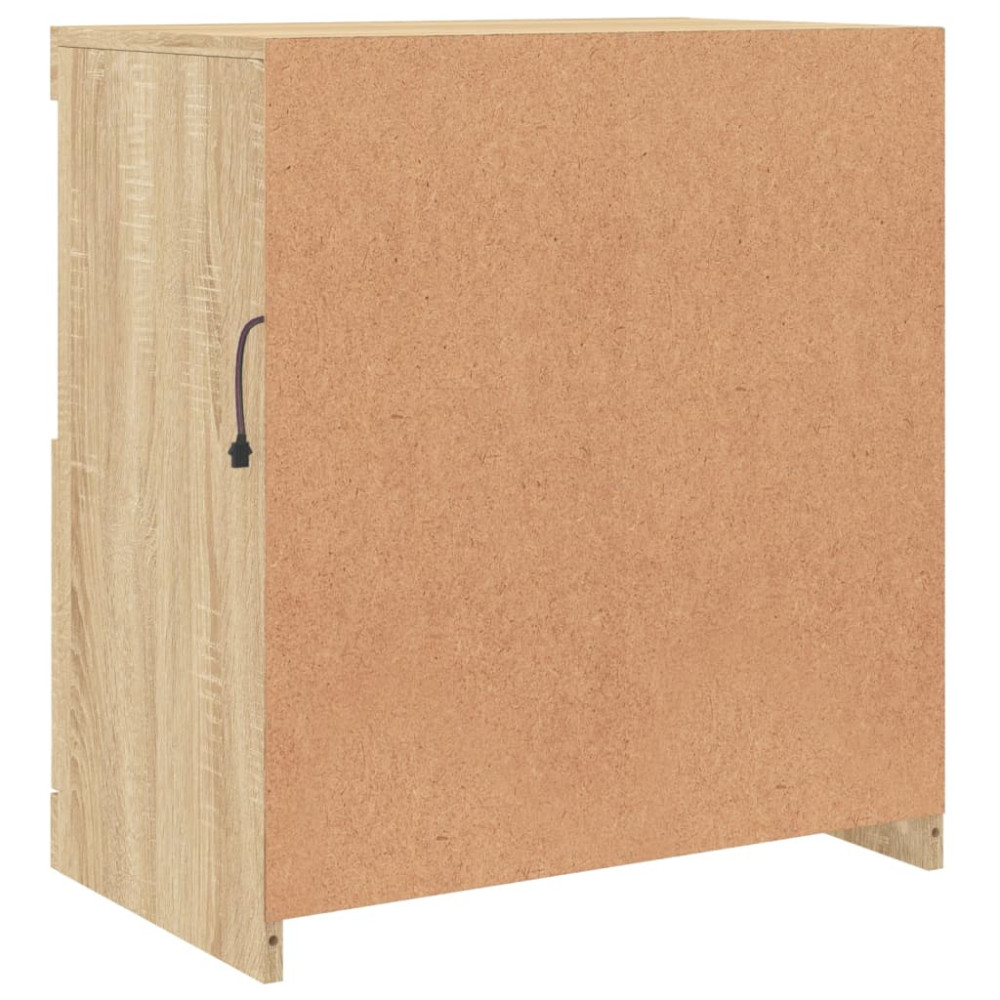 Produktbild för Skänk med LED-belysning sonoma-ek 60x37x67 cm
