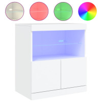 Produktbild för Skänk med LED-belysning vit 60x37x67 cm
