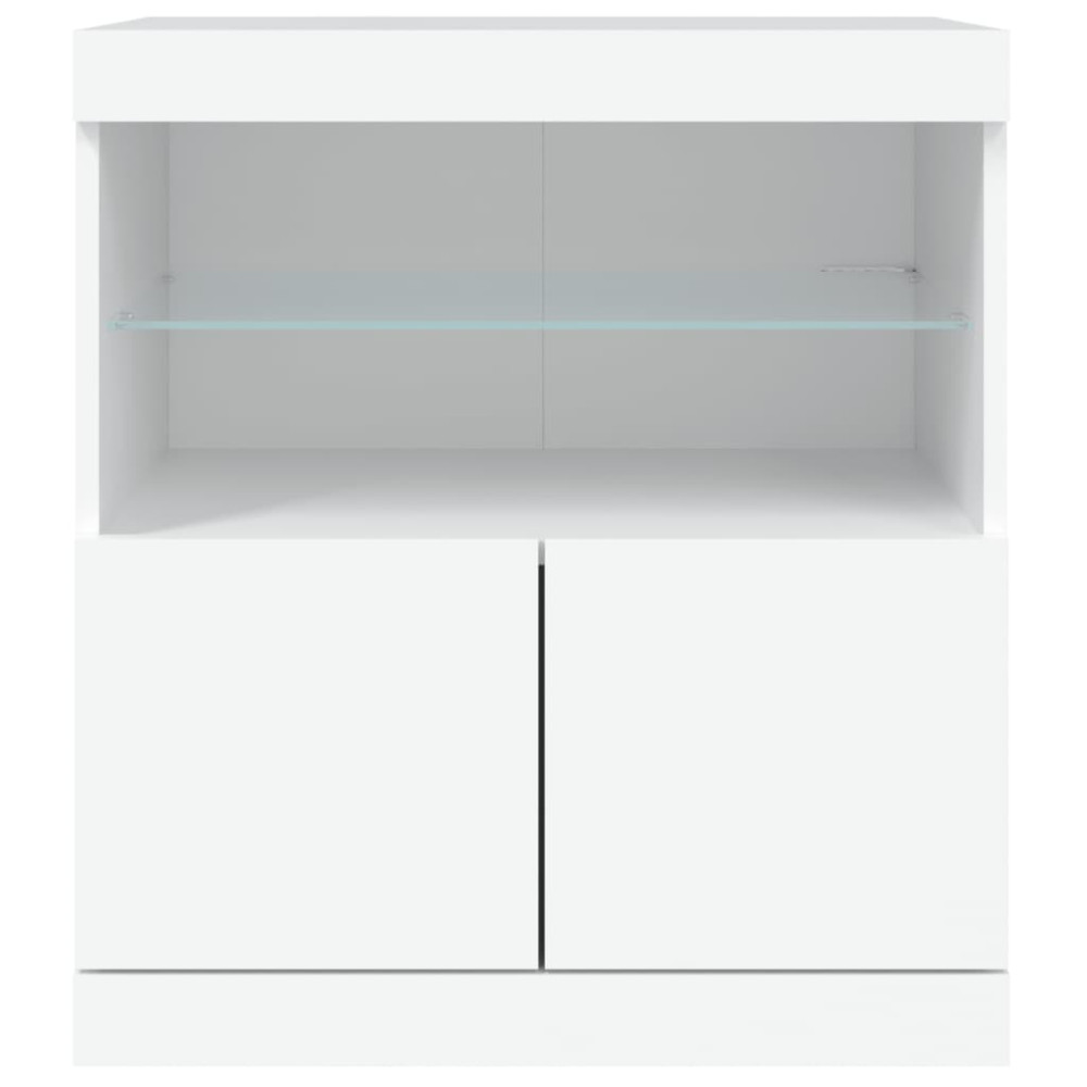 Produktbild för Skänk med LED-belysning vit 60x37x67 cm