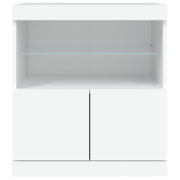 Produktbild för Skänk med LED-belysning vit 60x37x67 cm