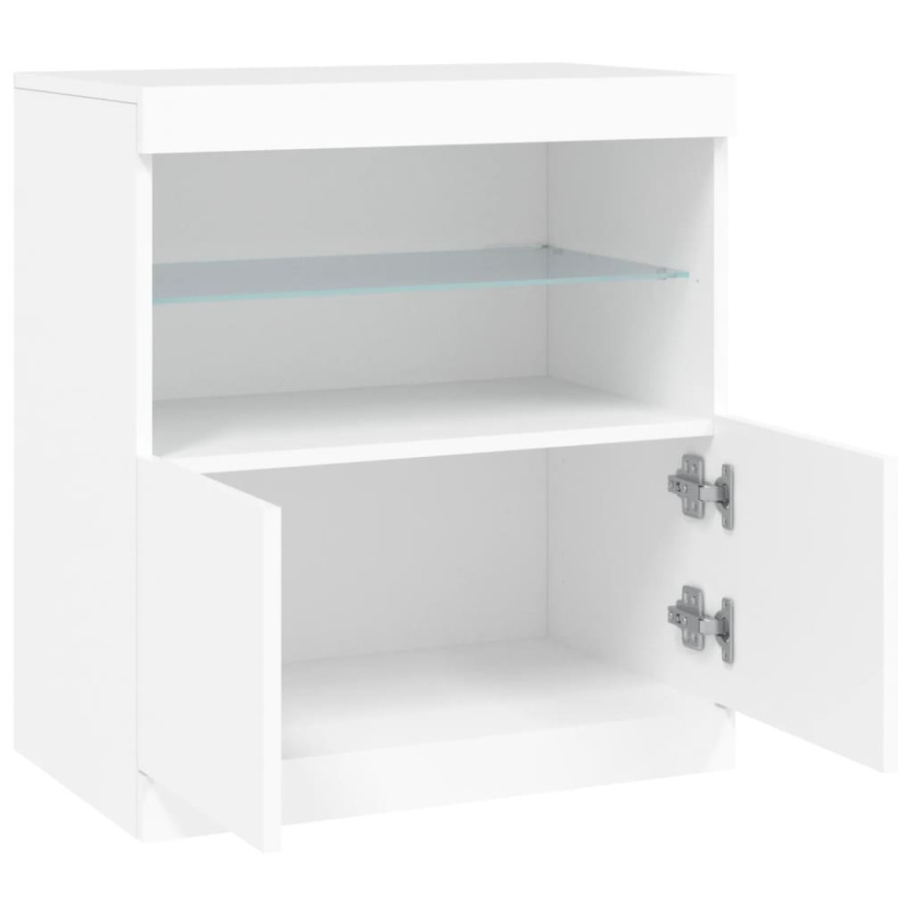 Produktbild för Skänk med LED-belysning vit 60x37x67 cm