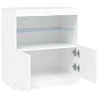 Produktbild för Skänk med LED-belysning vit 60x37x67 cm