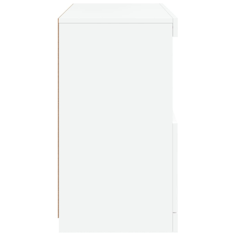 Produktbild för Skänk med LED-belysning vit 60x37x67 cm
