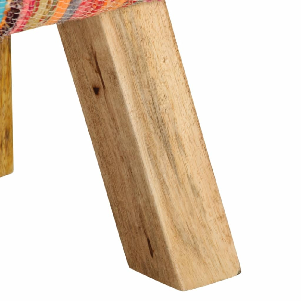 Produktbild för Bänk flerfärgad 160 cm chindityg och massivt mangoträ