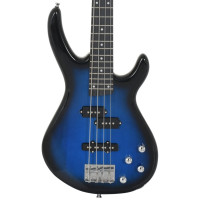 Produktbild för Elektrisk basgitarr för nybörjare med väska blå&svart 4/4 46"