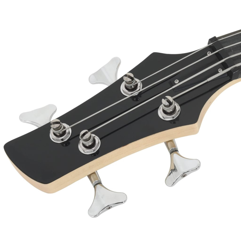 Produktbild för Elektrisk basgitarr för nybörjare med väska blå&svart 4/4 46"