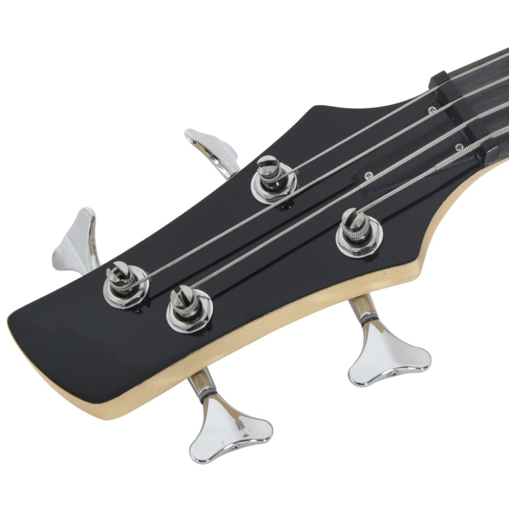Produktbild för Elektrisk basgitarr för nybörjare med väska brun&svart 4/4 46"