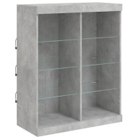 Produktbild för Skänk med LED-belysning betonggrå 81x37x100 cm