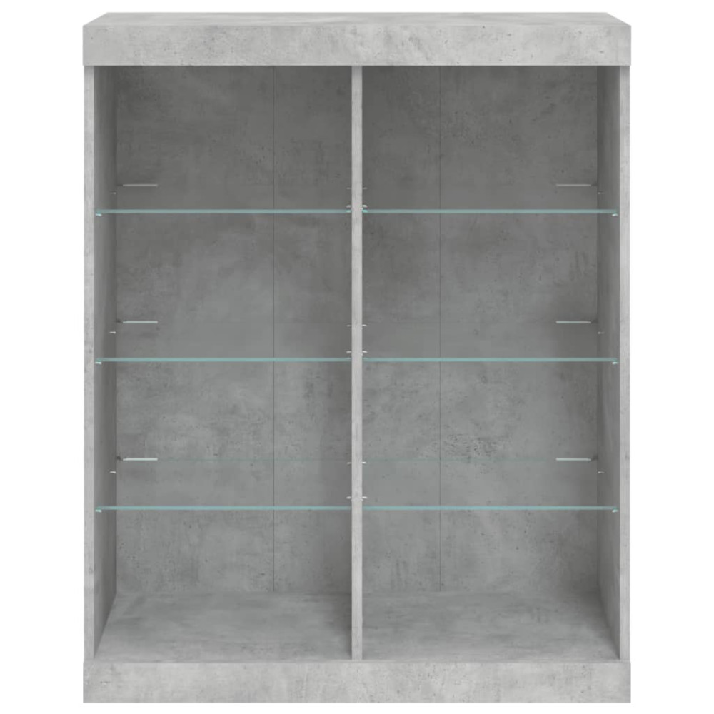 Produktbild för Skänk med LED-belysning betonggrå 81x37x100 cm