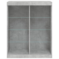 Produktbild för Skänk med LED-belysning betonggrå 81x37x100 cm