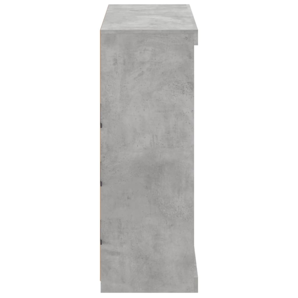 Produktbild för Skänk med LED-belysning betonggrå 81x37x100 cm