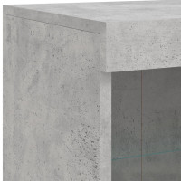 Produktbild för Skänk med LED-belysning betonggrå 81x37x100 cm