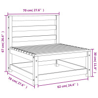 Produktbild för Trädgårdssoffa utan armstöd 70x70x67 cm massivt douglasträ