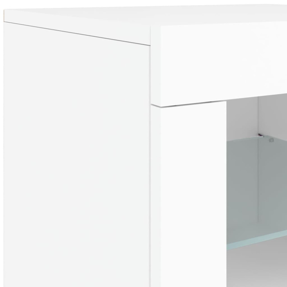 Produktbild för Skänk med LED-belysning vit 60,5x37x67 cm