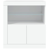 Produktbild för Skänk med LED-belysning vit 60,5x37x67 cm