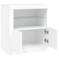 Produktbild för Skänk med LED-belysning vit 60,5x37x67 cm