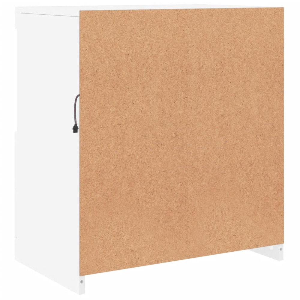Produktbild för Skänk med LED-belysning vit 60,5x37x67 cm