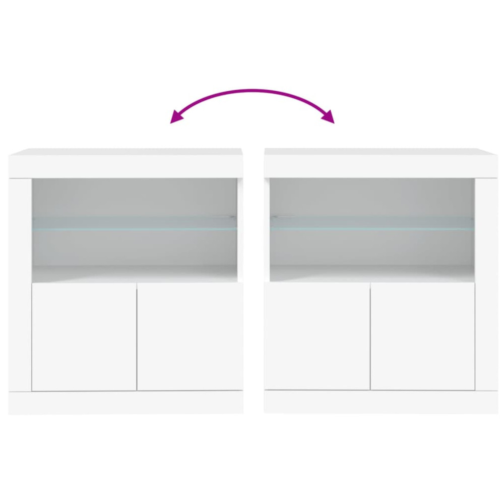 Produktbild för Skänk med LED-belysning vit 60,5x37x67 cm