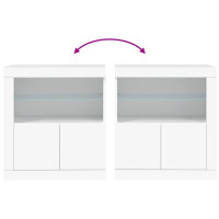 Produktbild för Skänk med LED-belysning vit 60,5x37x67 cm