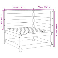 Produktbild för Trädgårdssoffa hörn 70x70x67 cm massiv furu