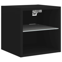 Miniatyr av produktbild för Tv-bänk 4 delar LED svart konstruerat trä