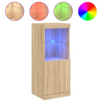 Produktbild för Skänk med LED-belysning sonoma-ek 41x37x100 cm