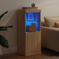 Produktbild för Skänk med LED-belysning sonoma-ek 41x37x100 cm