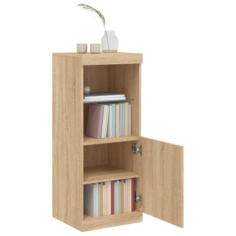 Produktbild för Skänk med LED-belysning sonoma-ek 41x37x100 cm