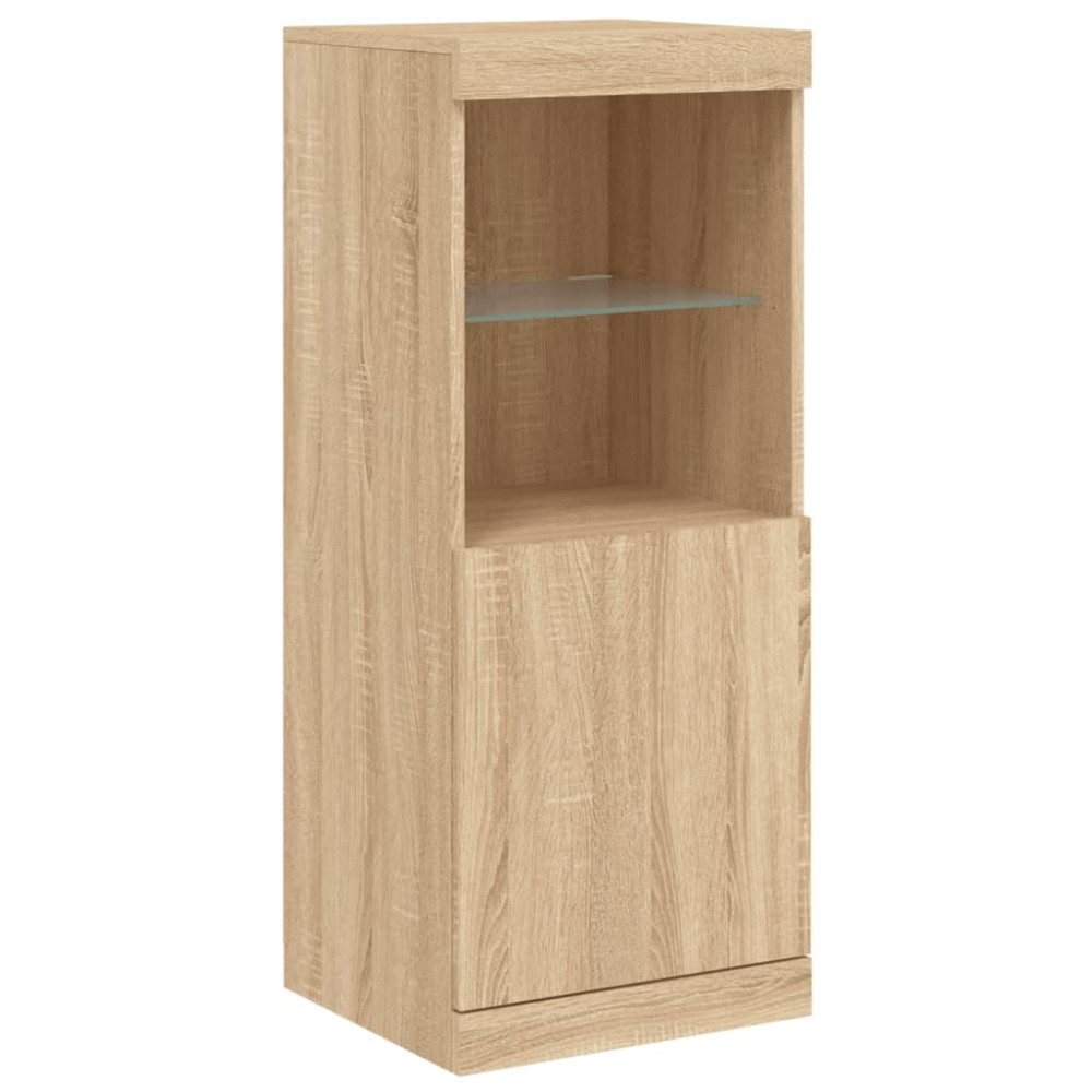Produktbild för Skänk med LED-belysning sonoma-ek 41x37x100 cm