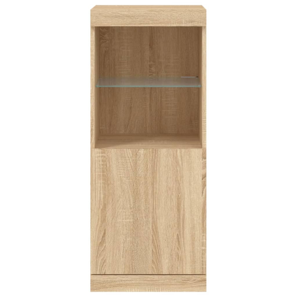 Produktbild för Skänk med LED-belysning sonoma-ek 41x37x100 cm