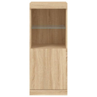 Produktbild för Skänk med LED-belysning sonoma-ek 41x37x100 cm