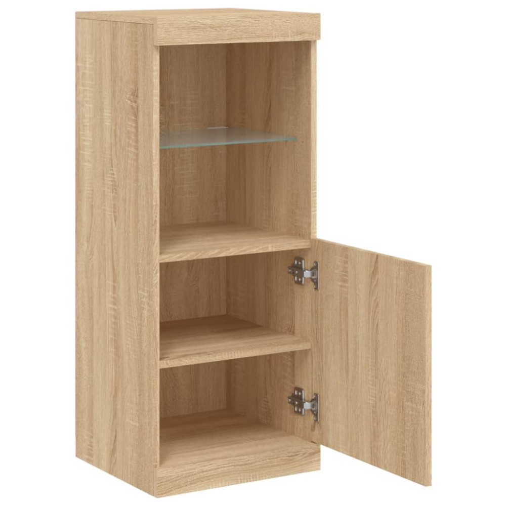 Produktbild för Skänk med LED-belysning sonoma-ek 41x37x100 cm