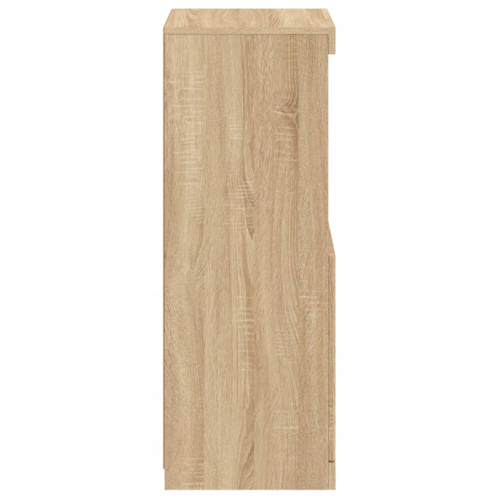 Produktbild för Skänk med LED-belysning sonoma-ek 41x37x100 cm