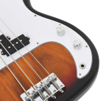 Miniatyr av produktbild för Elektrisk basgitarr för nybörjare med väska brun&vit 4/4 46"
