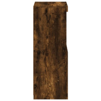 Produktbild för Skänk med LED-belysning rökfärgad ek 41x37x100 cm