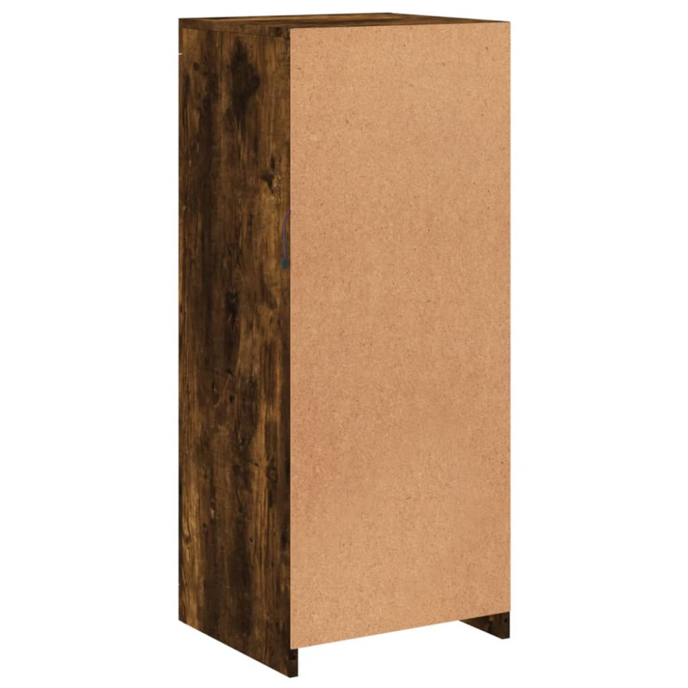 Produktbild för Skänk med LED-belysning rökfärgad ek 41x37x100 cm
