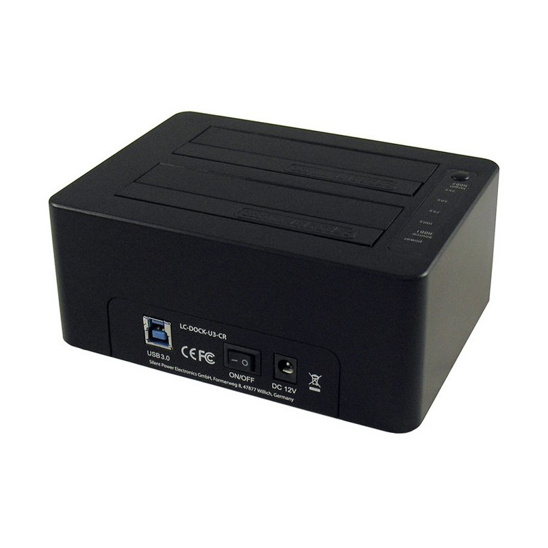 Produktbild för LC-Power LC-DOCK-U3-CR Dockningsstation för lagringsenhet USB 3.2 Gen 1 (3.1 Gen 1) Type-A Svart