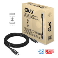 Produktbild för CLUB3D USB4 Gen3x2 Type-C Bi-Directional Cable 8K60Hz or 4K120Hz, Data 40Gbps, PD 240W(48V/5A) EPR M/M 3m / 9.84ft