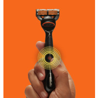 Miniatyr av produktbild för Gillette Fusion5 Power rakhyvel för män Säker rakapparat Svart, Orange